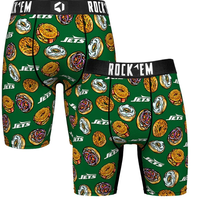 Underwear & Sleepwear^New York Jets Men's Rock Em Socks Green NY Style Bagel Boxer Briefs