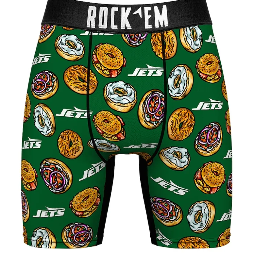 Underwear & Sleepwear^New York Jets Men's Rock Em Socks Green NY Style Bagel Boxer Briefs