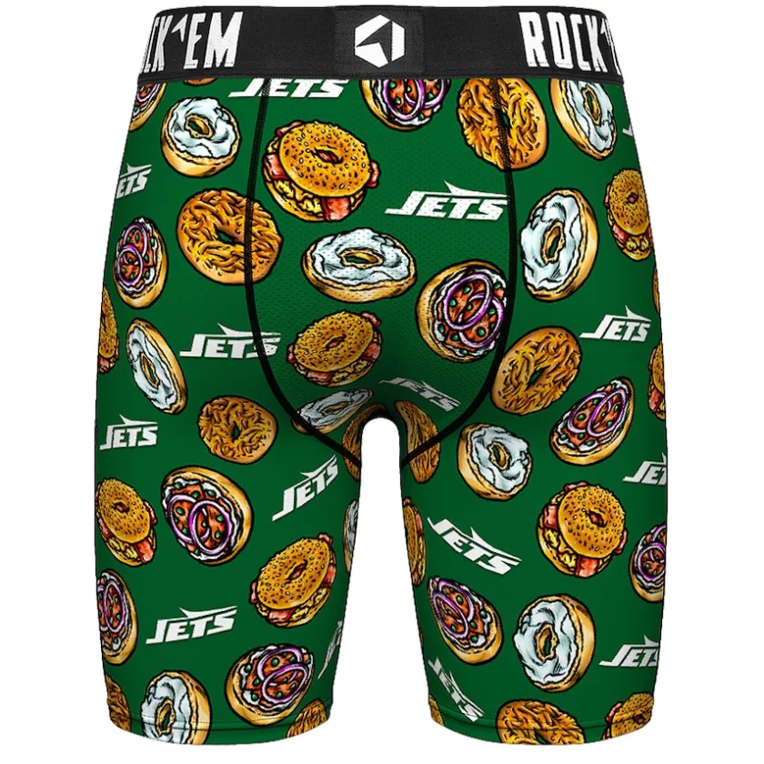 Underwear & Sleepwear^New York Jets Men's Rock Em Socks Green NY Style Bagel Boxer Briefs
