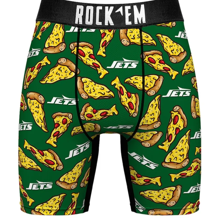 Underwear & Sleepwear^New York Jets Men's Rock Em Socks Green NY Style Pizza Boxer Briefs