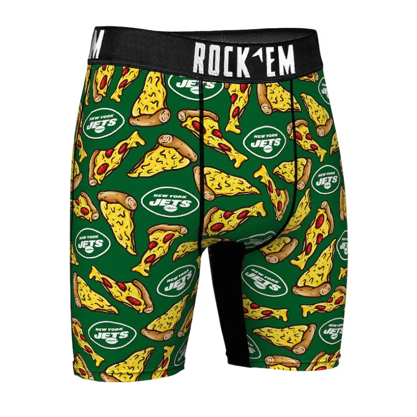 Underwear & Sleepwear^New York Jets Men's Rock Em Socks Green NY Style Pizza Boxer Briefs