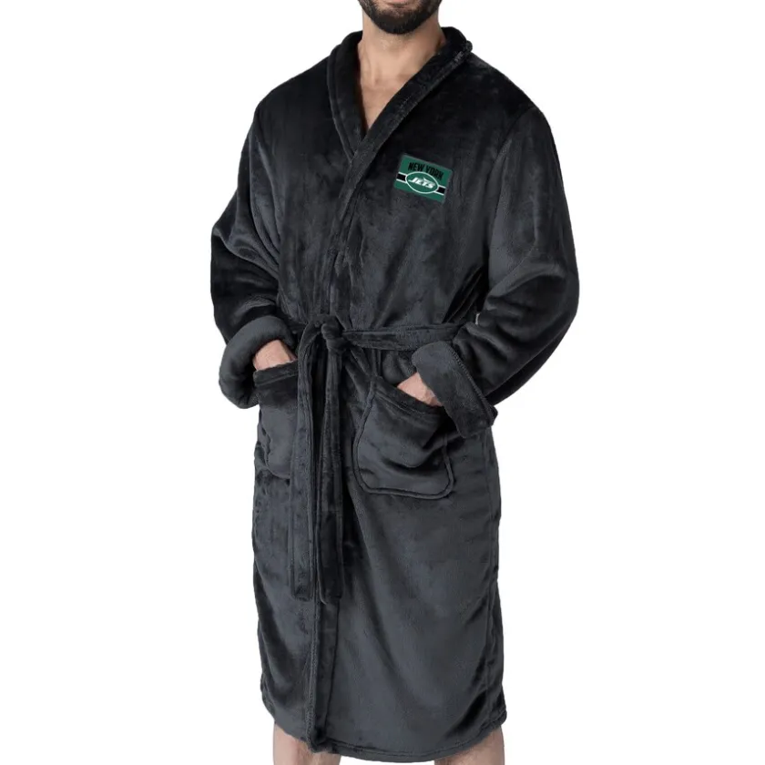 Underwear & Sleepwear^New York Jets Men's The Northwest Group Black Bathrobe