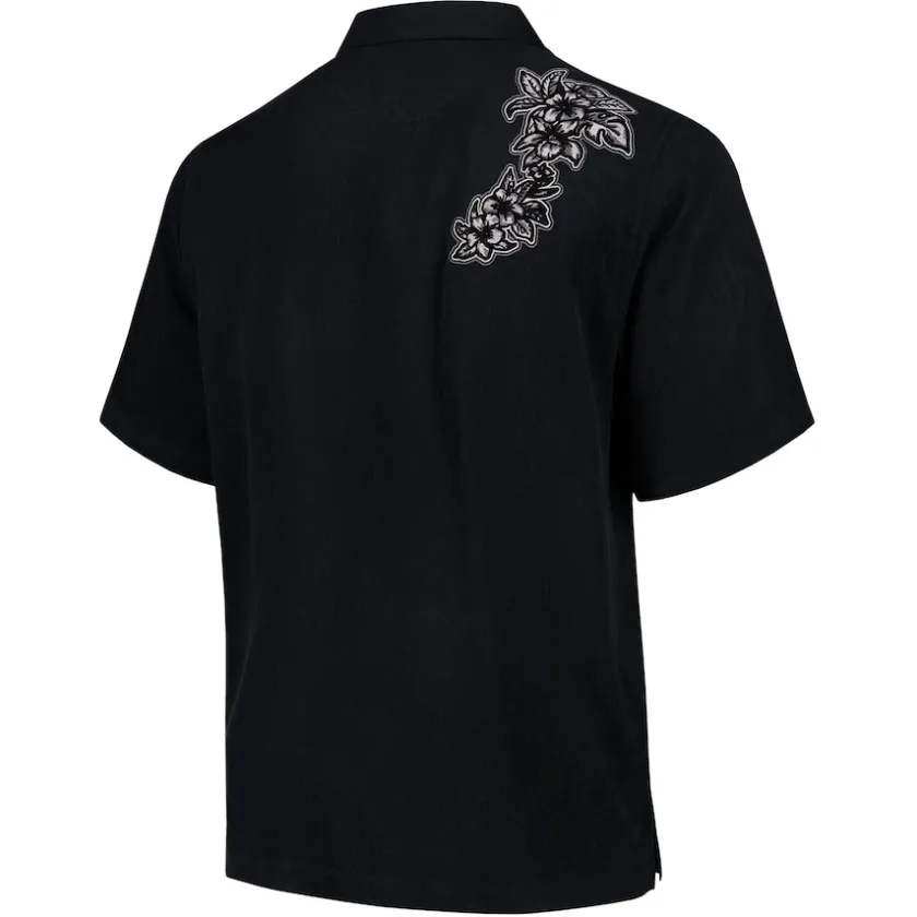 Sweaters & Dress Shirts^New York Jets Men's Tommy Bahama Black Hibiscus Camp Button-Up Shirt