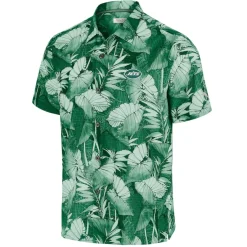 Sweaters & Dress Shirts|Big & Tall^New York Jets Men's Tommy Bahama Green Big & Tall Coast Nuevo Fronds IslandZone Button-Up Shirt