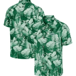Sweaters & Dress Shirts^New York Jets Men's Tommy Bahama Green Bahama Coast Nuevo Fronds Camp Button-Up Shirt