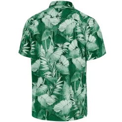 Sweaters & Dress Shirts^New York Jets Men's Tommy Bahama Green Bahama Coast Nuevo Fronds Camp Button-Up Shirt