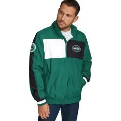Jackets|Sweatshirts & Fleece^New York Jets Men's Tommy Hilfiger Green Gael Lightweight Half-Zip Hoodie Jacket