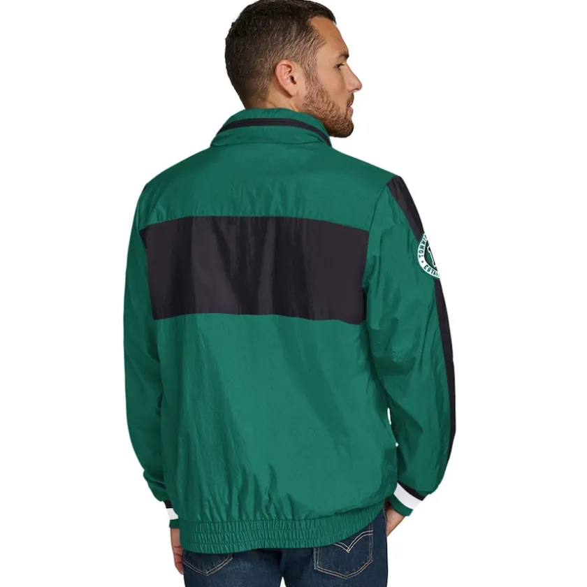 Jackets|Sweatshirts & Fleece^New York Jets Men's Tommy Hilfiger Green Gael Lightweight Half-Zip Hoodie Jacket