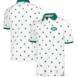 Polos^New York Jets Men's Tommy Hilfiger White Bryce Pique Polo