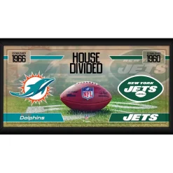 Wall Art|Photos^New York Jets Miami Dolphins Vs. Framed 10" X 20" House Divided Football Collage