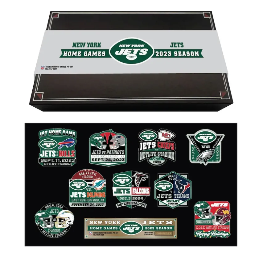 Pins & Buttons|Pins & Buttons^New York Jets MOJO 2023 Game Day Pin Collector Set
