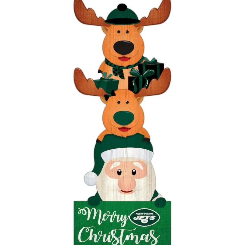 Holiday Items|Holiday Decorations^New York Jets 31'' Santa Stack Leaner