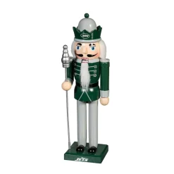 Holiday Items|Holiday Decorations^New York Jets 12" Wooden Nutcracker Statue