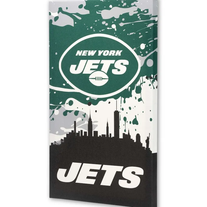 Wall Art^New York Jets 15" X 23" City Skyline Canvas Wall Art