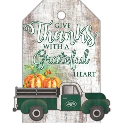 Holiday Items|Holiday Decorations^New York Jets 11'' X 19'' Gift Tag Truck Sign