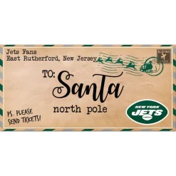 Holiday Items|Holiday Decorations^New York Jets 6'' X 12'' Letter To Santa Sign
