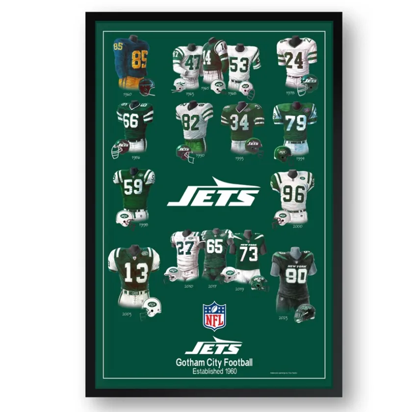 Wall Art|Wall Art^New York Jets 14" X 20" Uniform Heritage Framed Art Print