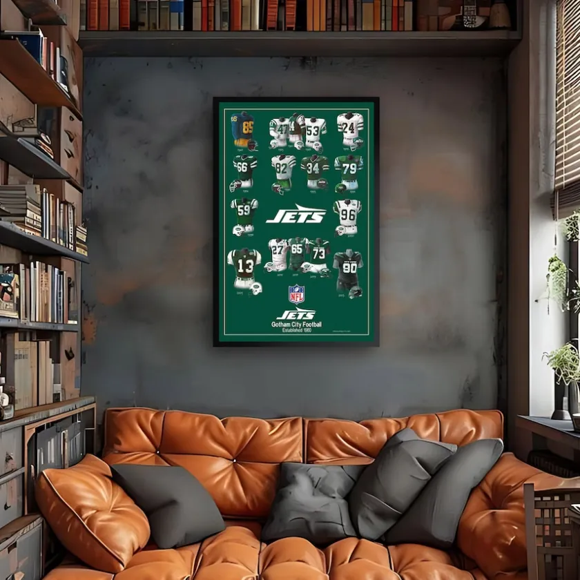 Wall Art|Wall Art^New York Jets 14" X 20" Uniform Heritage Framed Art Print