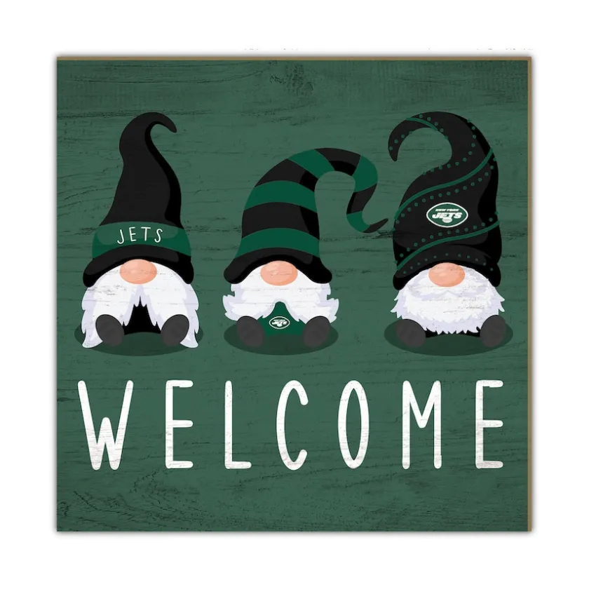 Wall Art|Wall Art^New York Jets 10'' X 10'' Welcome Gnomes Sign