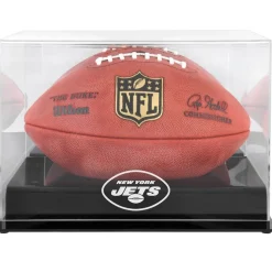 Display Cases^New York Jets Black Base Football Display Case