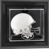 Display Cases^New York Jets Black Framed Wall-Mountable Mini Helmet Display Case