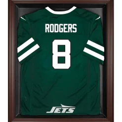 Display Cases^New York Jets Brown Framed Logo Jersey Display Case