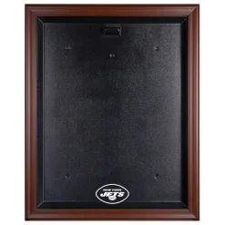 Display Cases^New York Jets Brown Framed Logo Jersey Display Case
