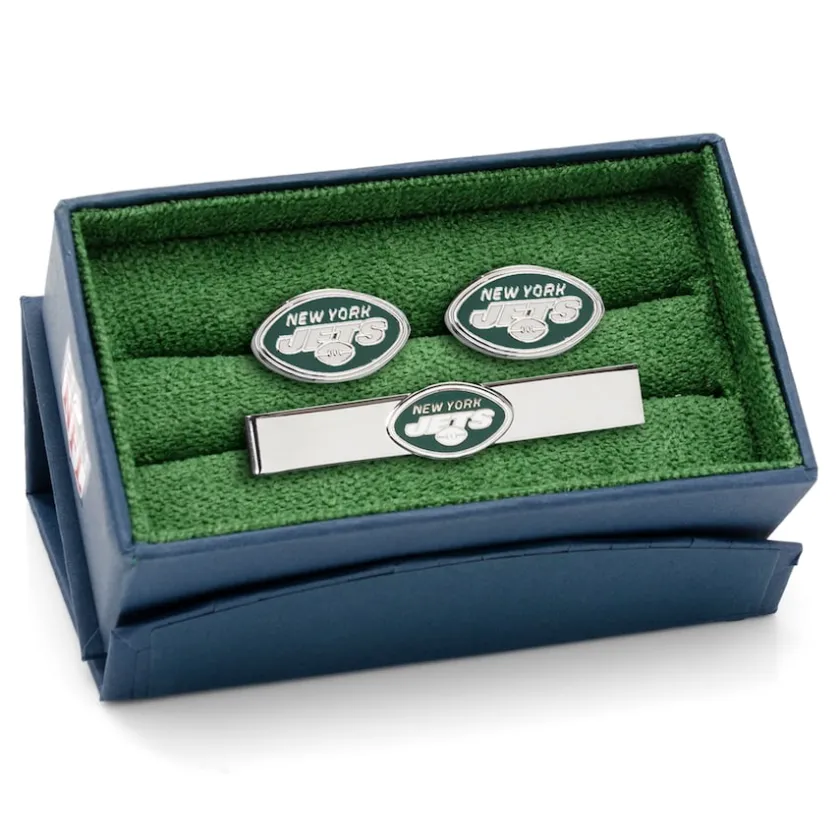 Accessories|Jewelry^New York Jets Cufflinks & Tie Bar Gift Set