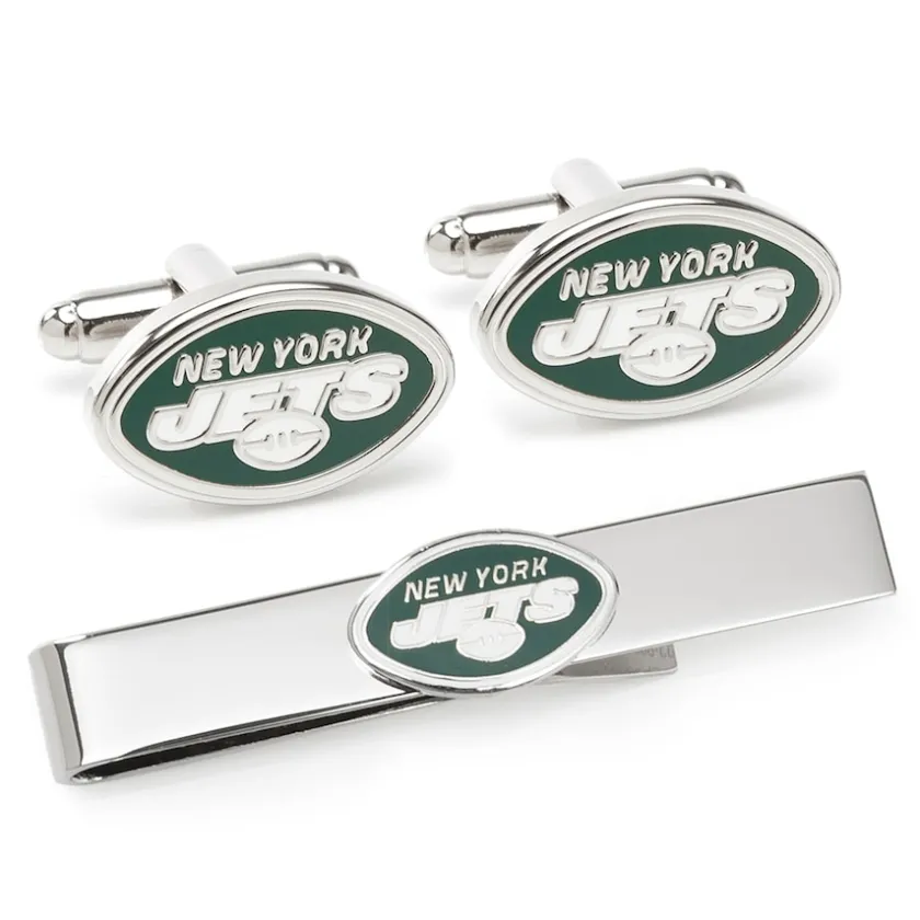Accessories|Jewelry^New York Jets Cufflinks & Tie Bar Gift Set