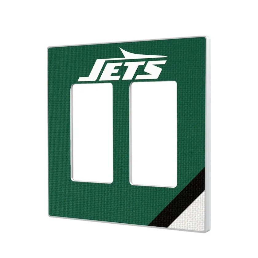 Lighting^New York Jets Diagonal Stripe Double Rocker Light Switch Plate