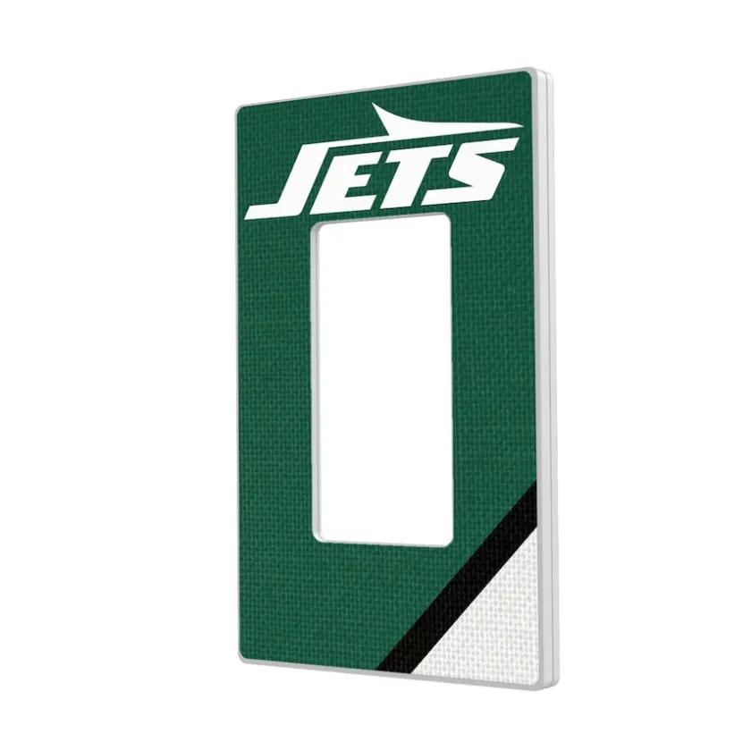 Lighting^New York Jets Diagonal Stripe Single Rocker Light Switch Plate
