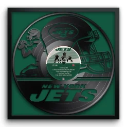 Wall Art|Wall Art^New York Jets Framed 13" X 13" Vinyl Record Art Print