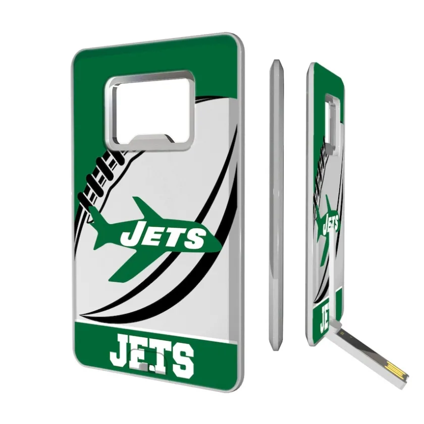 Office Accessories^New York Jets 32GB Passtime Design Credit Card USB Drive With Bottle Opener
