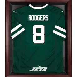 Display Cases^New York Jets Mahogany Framed Jersey Display Case