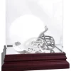 Display Cases^New York Jets Mahogany Logo Mini Helmet Display Case