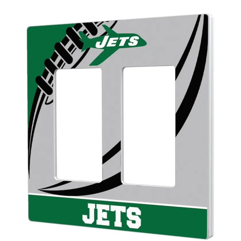 Lighting^New York Jets Passtime Design Double Rocker Lightswitch Plate