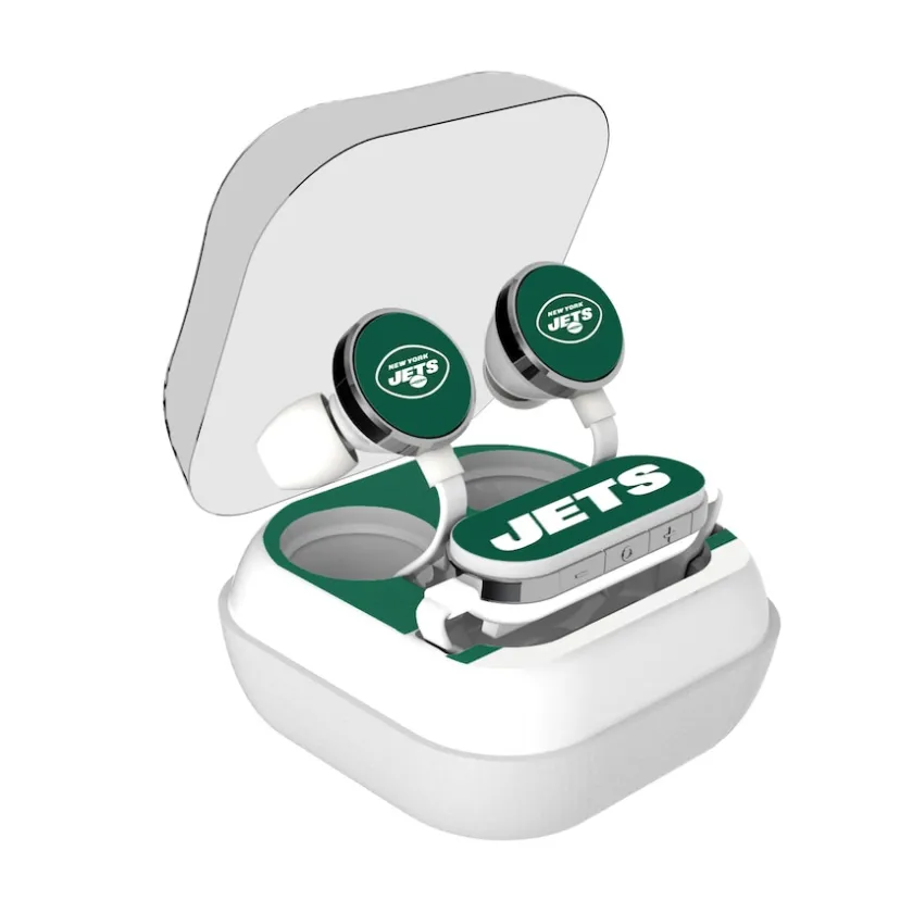 Music^New York Jets Stripe Design Wireless Earbuds