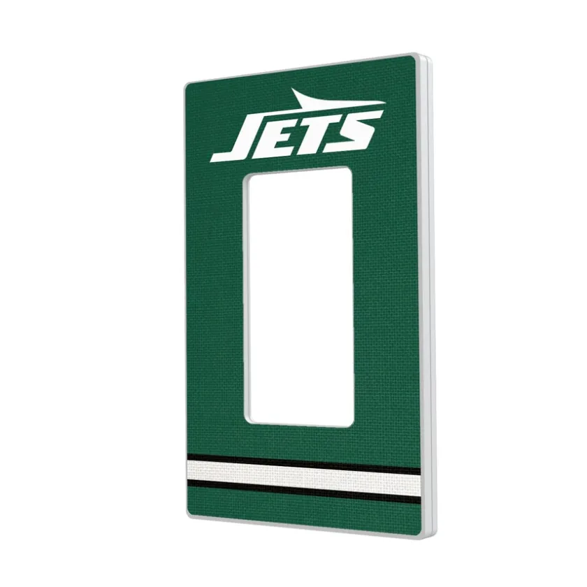 Lighting^New York Jets Stripe Single Rocker Light Switch Plate