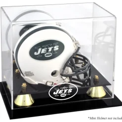 Display Cases^New York Jets Throwback Logo 1998 - 2018 Mini Helmet Display Case