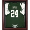 Display Cases^New York Jets Throwback Logo 1998 - 2018 Mahogany Frame Jersey Display Case