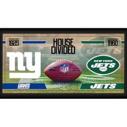 Wall Art|Photos^New York Jets Vs. New York Giants Framed 10" X 20" House Divided Football Collage