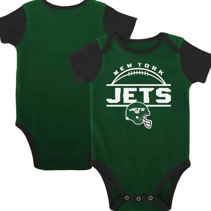 Rompers^New York Jets Newborn & Infant Green/Black Home Field Advantage Three-Piece Bodysuit, Bib & Booties Set