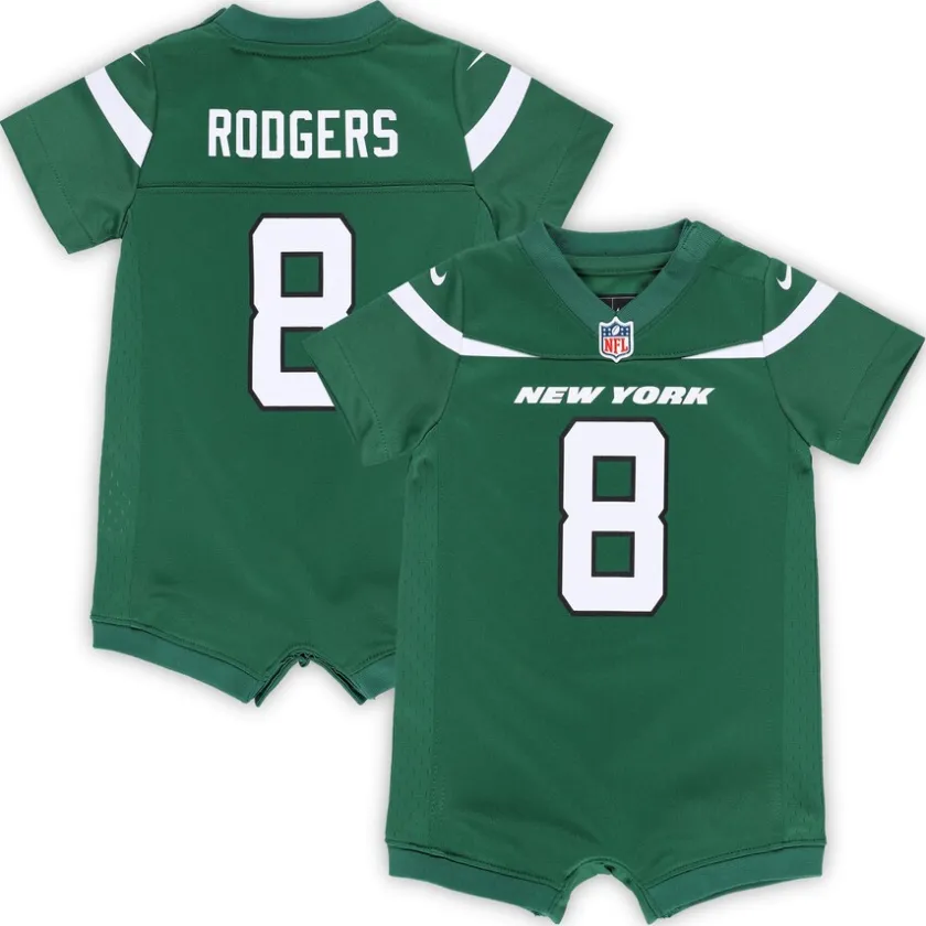 Jerseys|Kids^New York Jets Newborn & Infant Nike Aaron Rodgers Green Game Romper Jersey