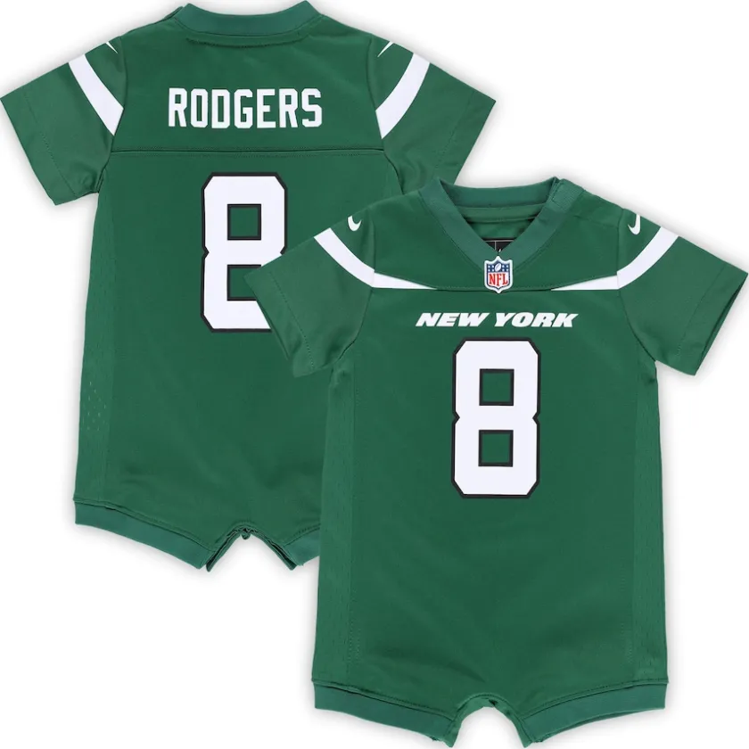 Jerseys|Kids^New York Jets Newborn & Infant Nike Aaron Rodgers Green Game Romper Jersey