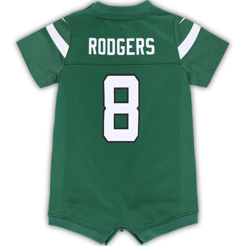 Jerseys|Kids^New York Jets Newborn & Infant Nike Aaron Rodgers Green Game Romper Jersey