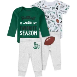 Rompers|Shorts & Pants^New York Jets Newborn & Infant WEAR By Erin Andrews Three-Piece Turn Me Around Bodysuits & Pant Set