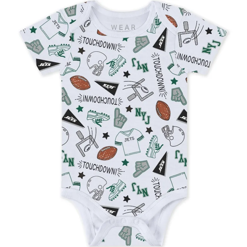 Rompers|Shorts & Pants^New York Jets Newborn & Infant WEAR By Erin Andrews Three-Piece Turn Me Around Bodysuits & Pant Set