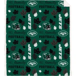 Holiday Items|Holiday Decorations^New York Jets Pegasus 60" X 70" Fall, Family & Football Flannel Fleece Sherpa Blanket