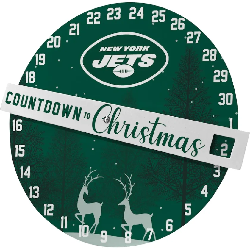 Holiday Items|Holiday Decorations^New York Jets Pegasus Countdown To Christmas Wall Sign