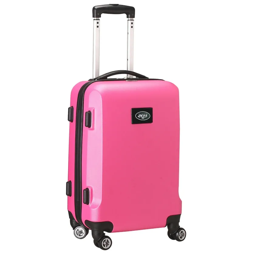 Travel|School Supplies^New York Jets Pink 20" 8-Wheel Hardcase Spinner Carry-On